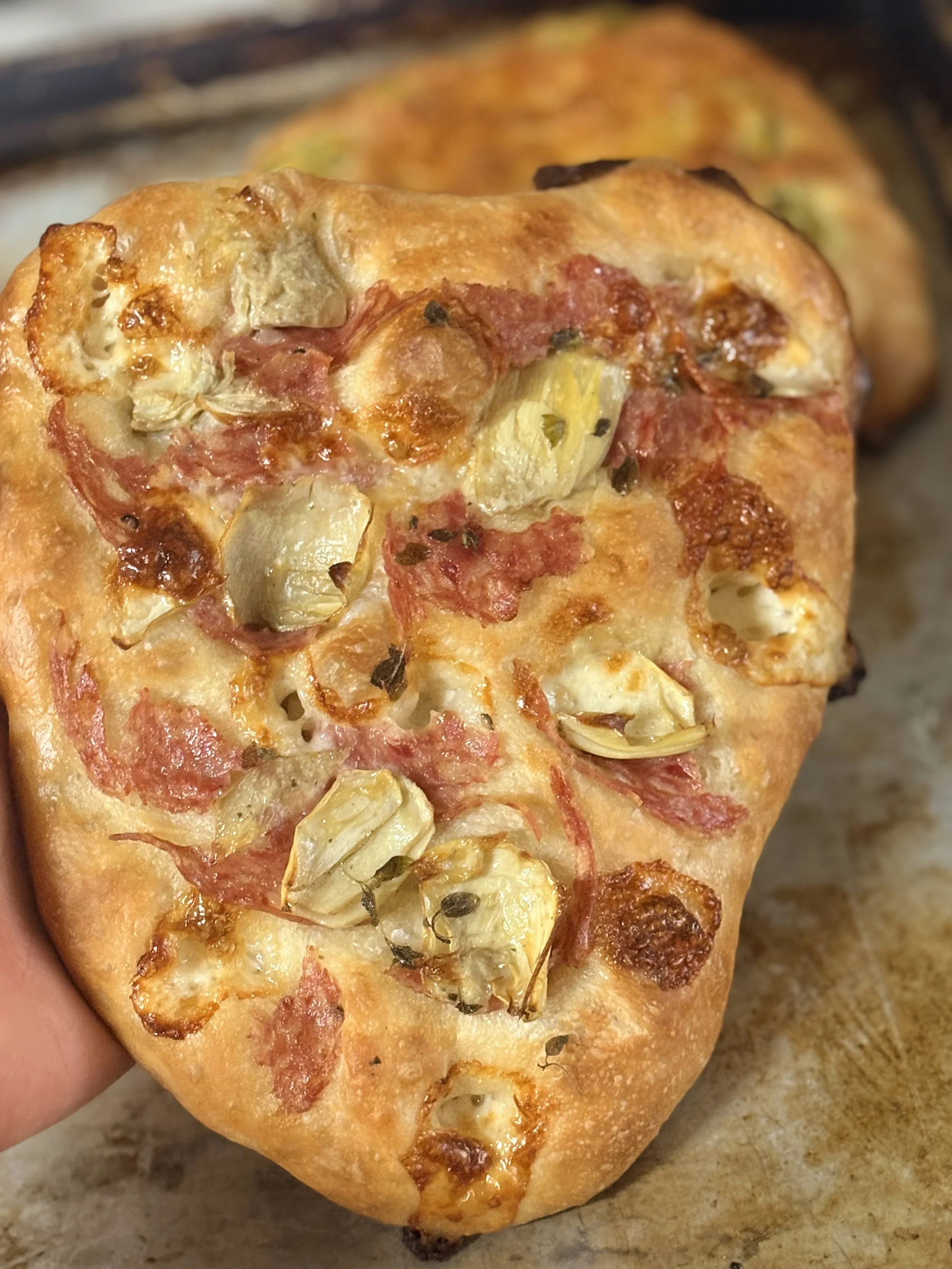 Salami, Artichoke & Mozzarella Focaccia