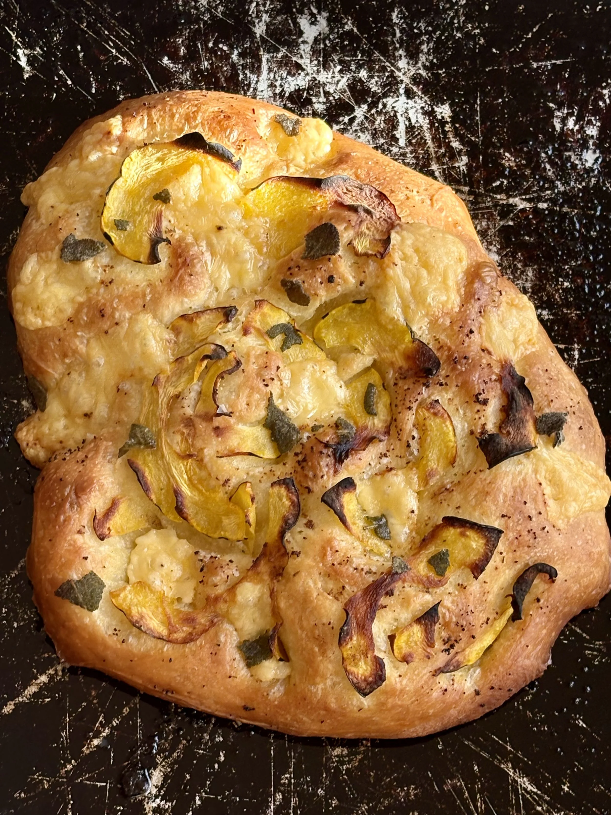 Winter Squash & Gruyere Focaccia
