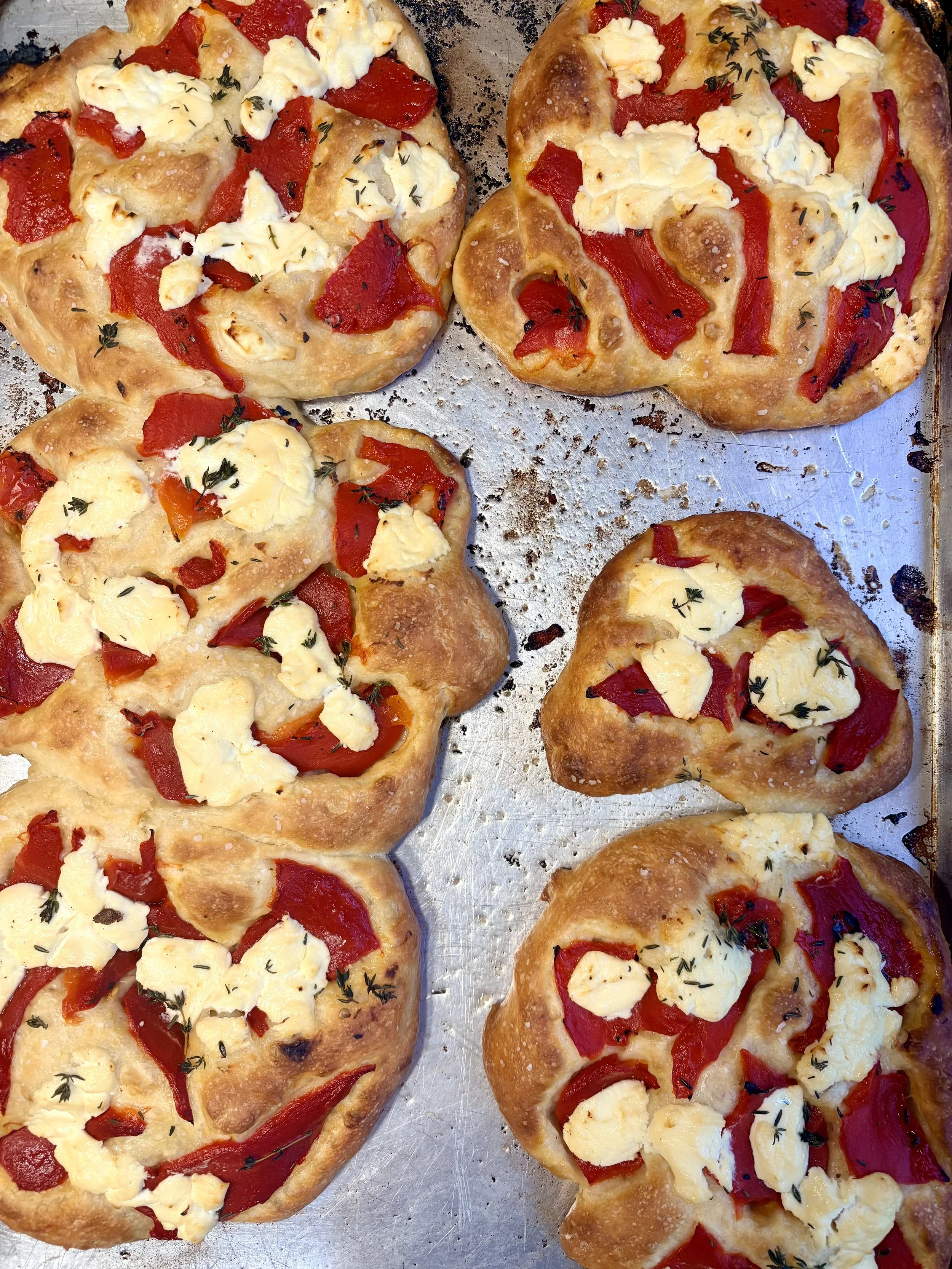 Roasted Pepper and Ricotta Focaccia