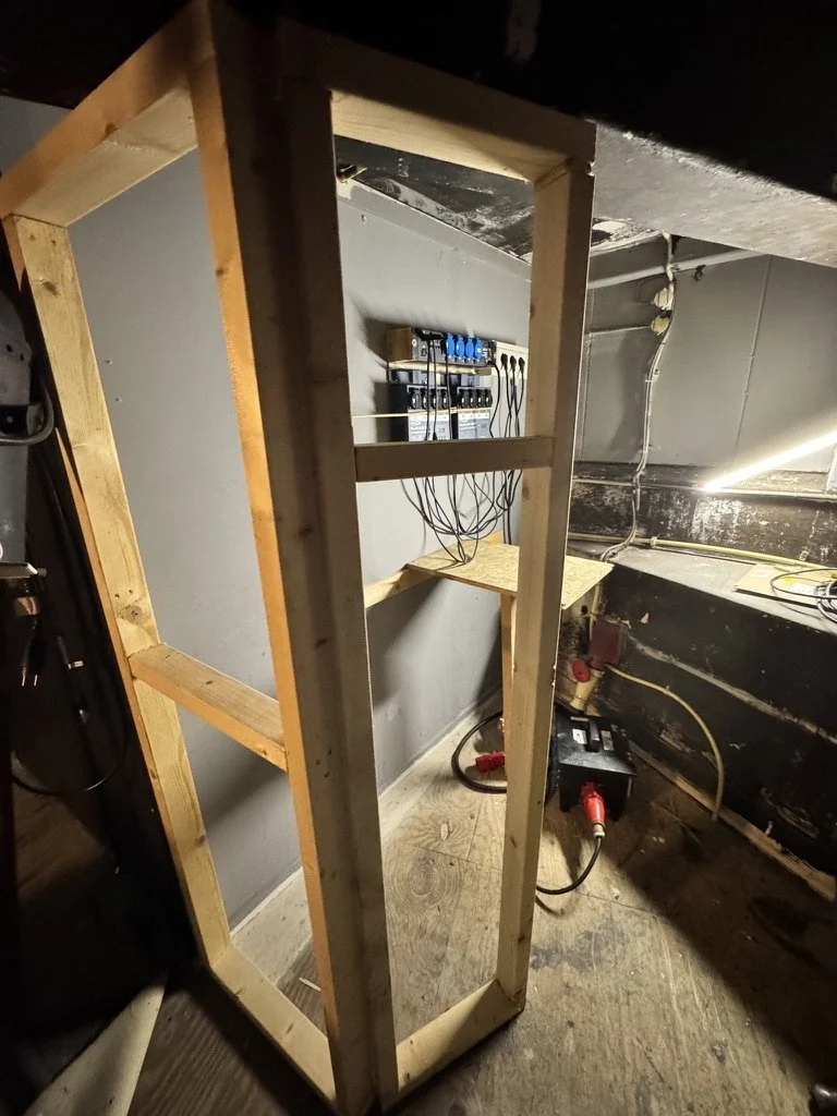 Wooden framing as part of a construction project