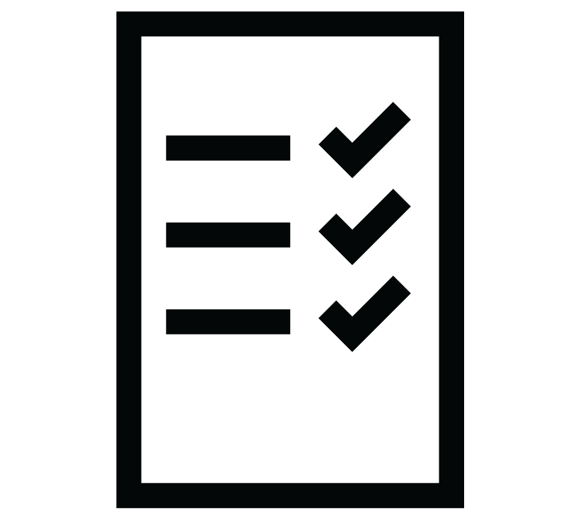 A checklist with four items, each marked with a checkmark indicating completion.