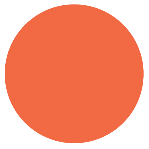 A solid orange circle with no additional details or objects visible.