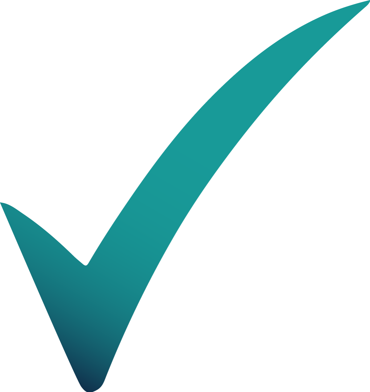Blue check mark symbol.
