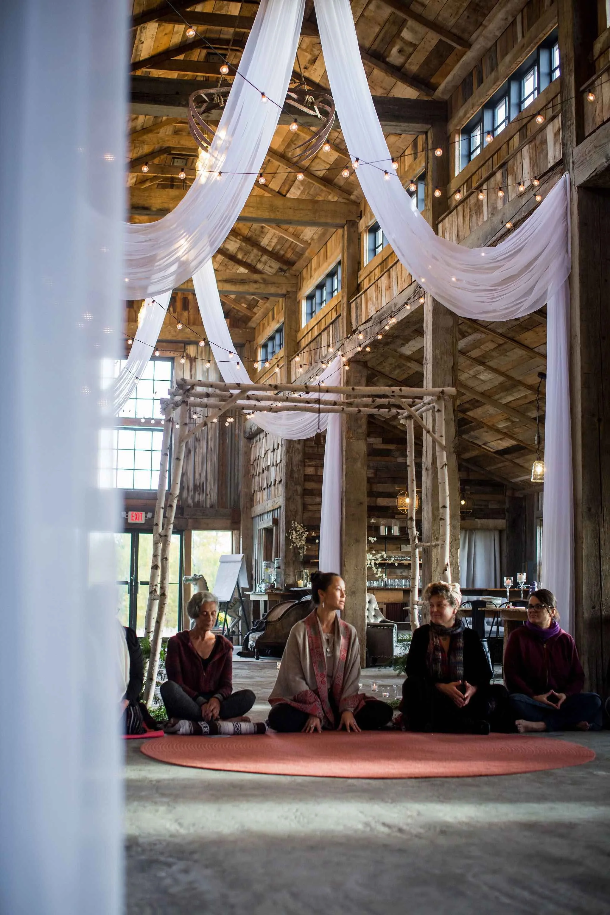 Steph Chee with her team while performing Sanskrit mantra