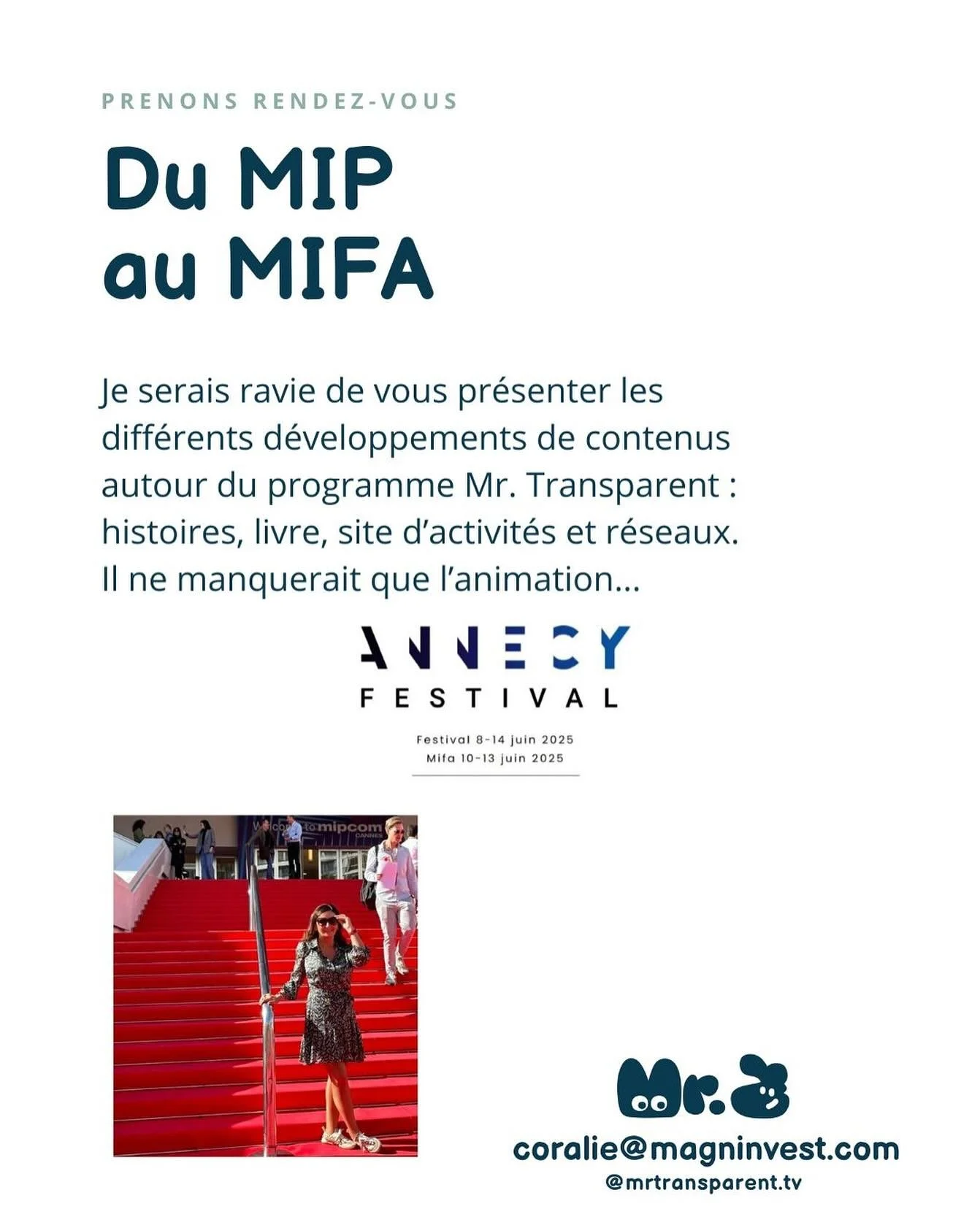 ❤️Au MIFA, je serais ravie de vous pr&eacute;senter les diff&eacute;rents d&eacute;veloppements de contenus autour du programme Mr. Transparent : les premi&egrave;res histoires, un livre d&rsquo;activit&eacute;, le site enn cours de construction d&rs