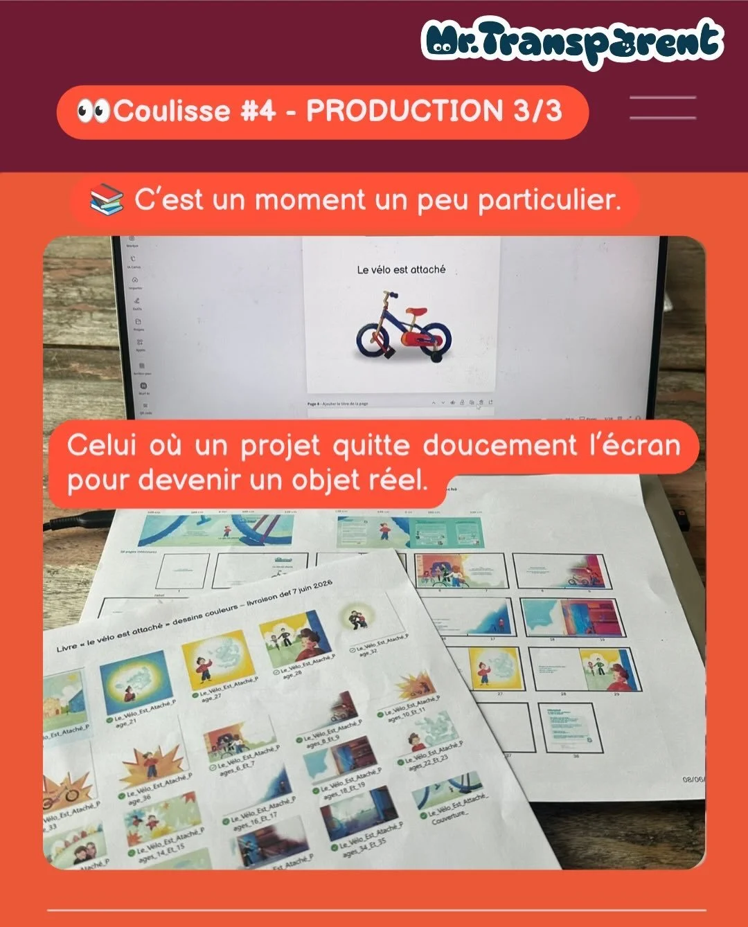 📚 C&rsquo;est un moment un peu particulier.
Celui o&ugrave; un projet quitte doucement l&rsquo;&eacute;cran pour devenir un objet r&eacute;el.

📝L&rsquo;histoire avait d&eacute;j&agrave; &eacute;t&eacute; &eacute;crite, retravaill&eacute;e, r&eacut