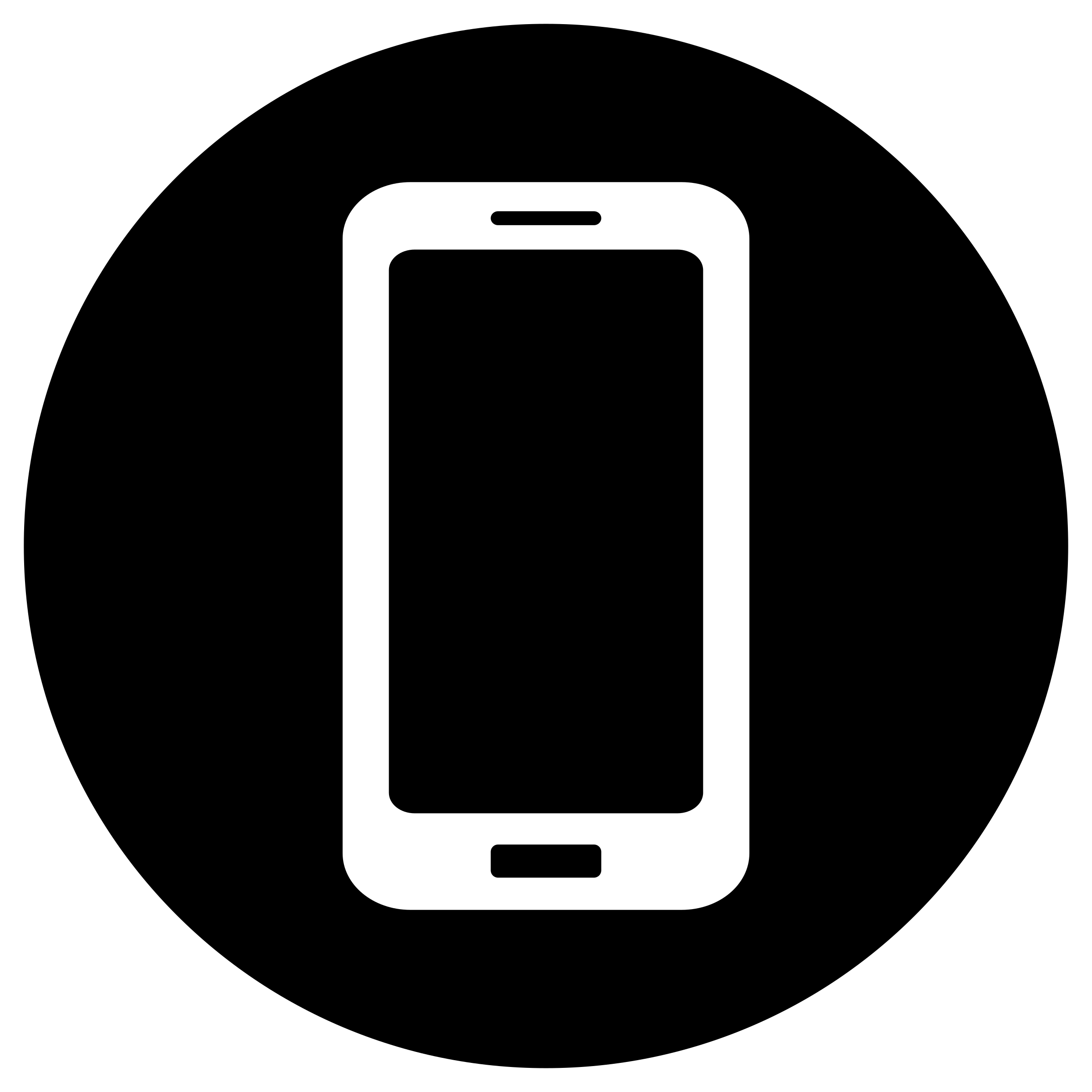 Black and white line drawing of a smartphone with a small rectangular screen and a minimalistic design.