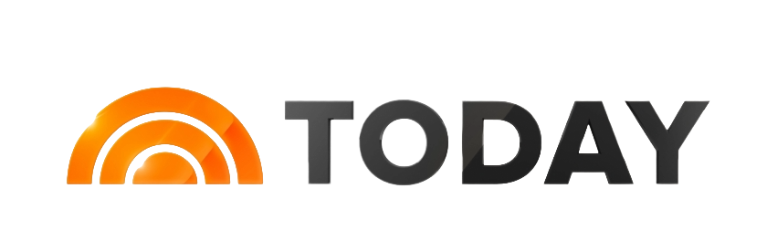 Logo of the TV show 'Today' featuring an orange swirl and black text.