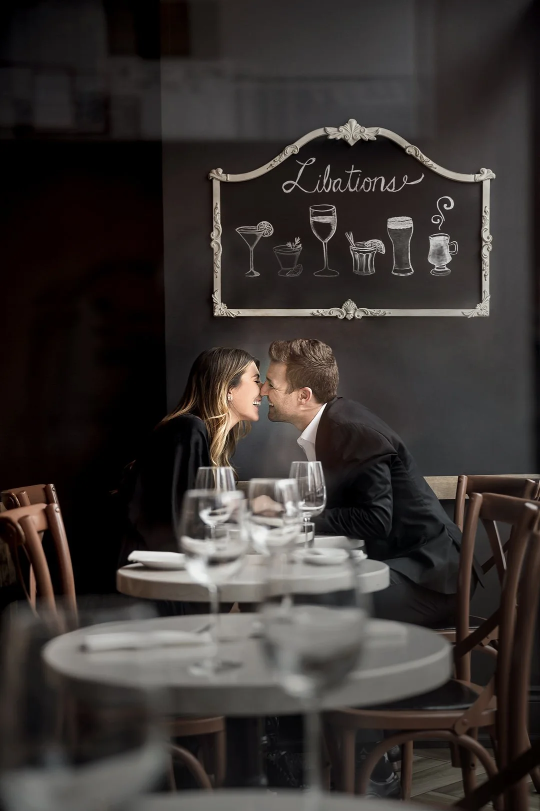 Engagement Session in Cafeteria