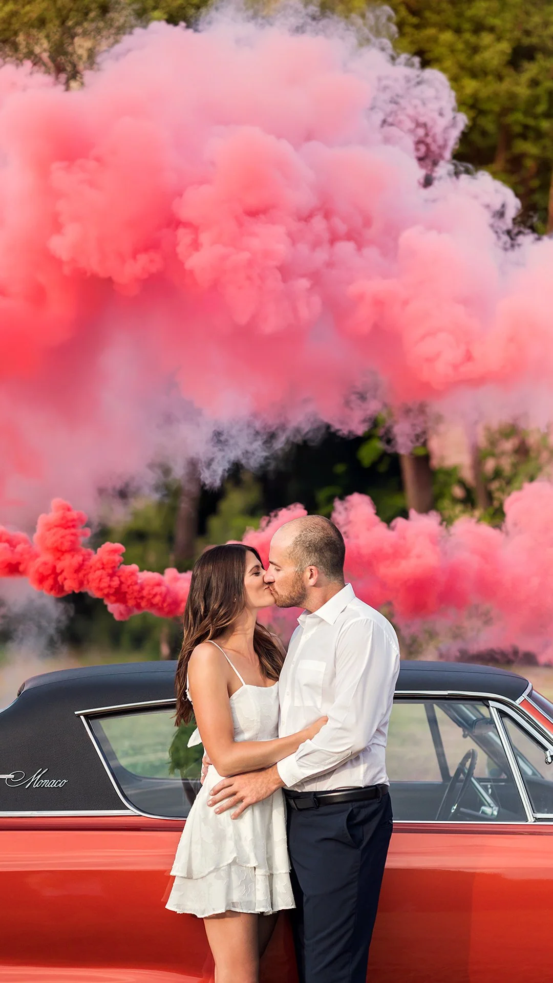 Red Smoke Engagement Session