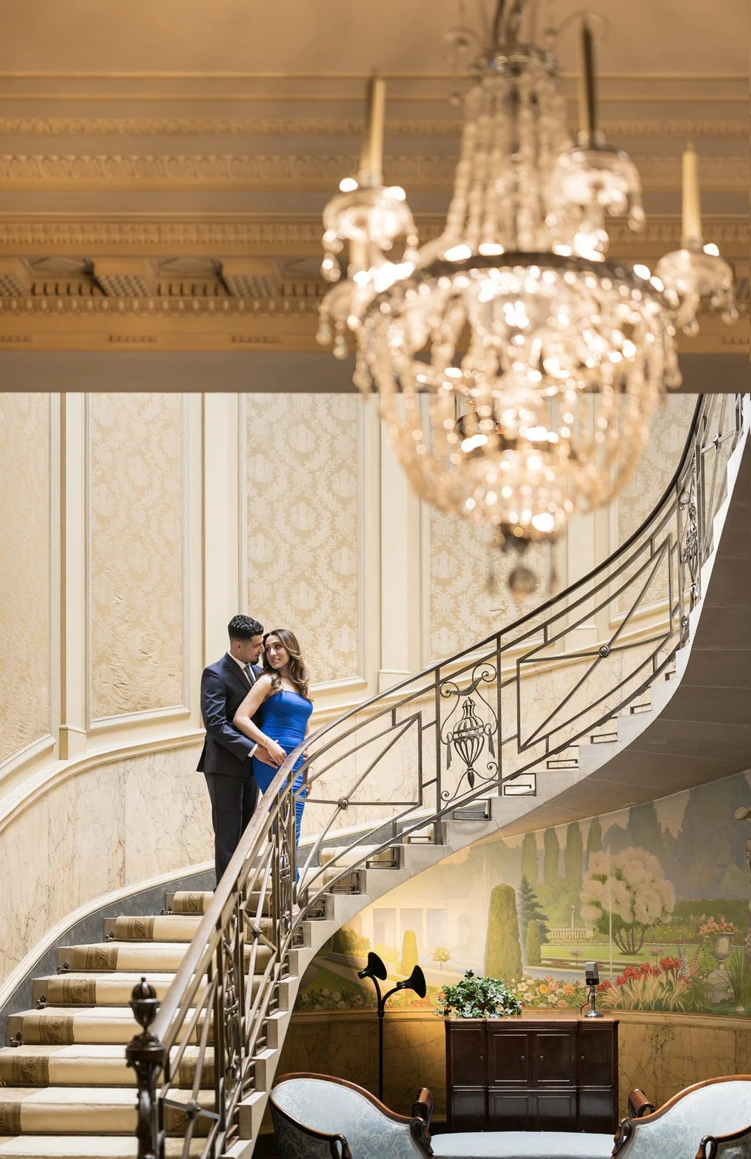 Prkwood Estate Indoor.Staircase Engagement Session