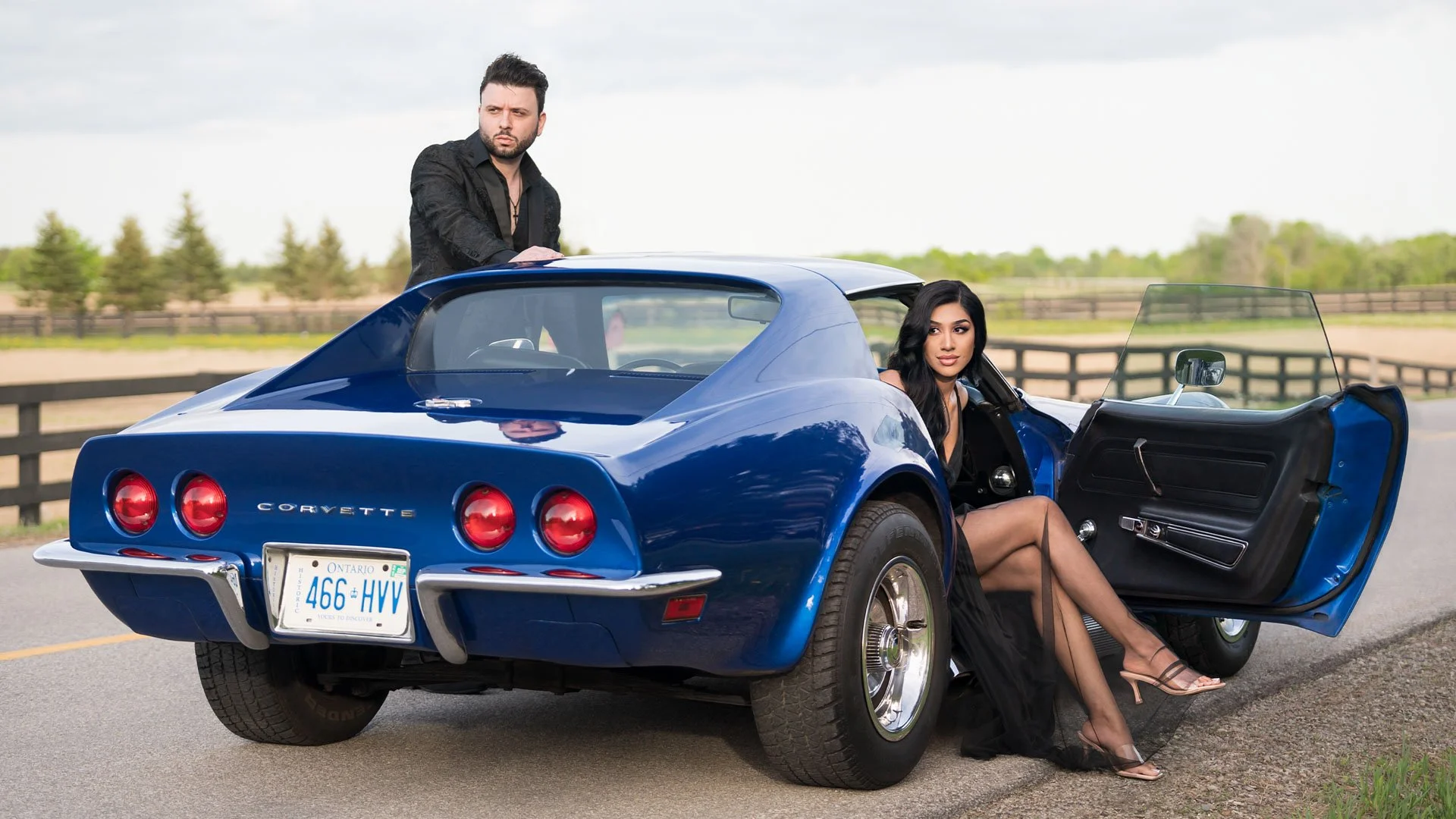 Engagement session with vintage car Toronto