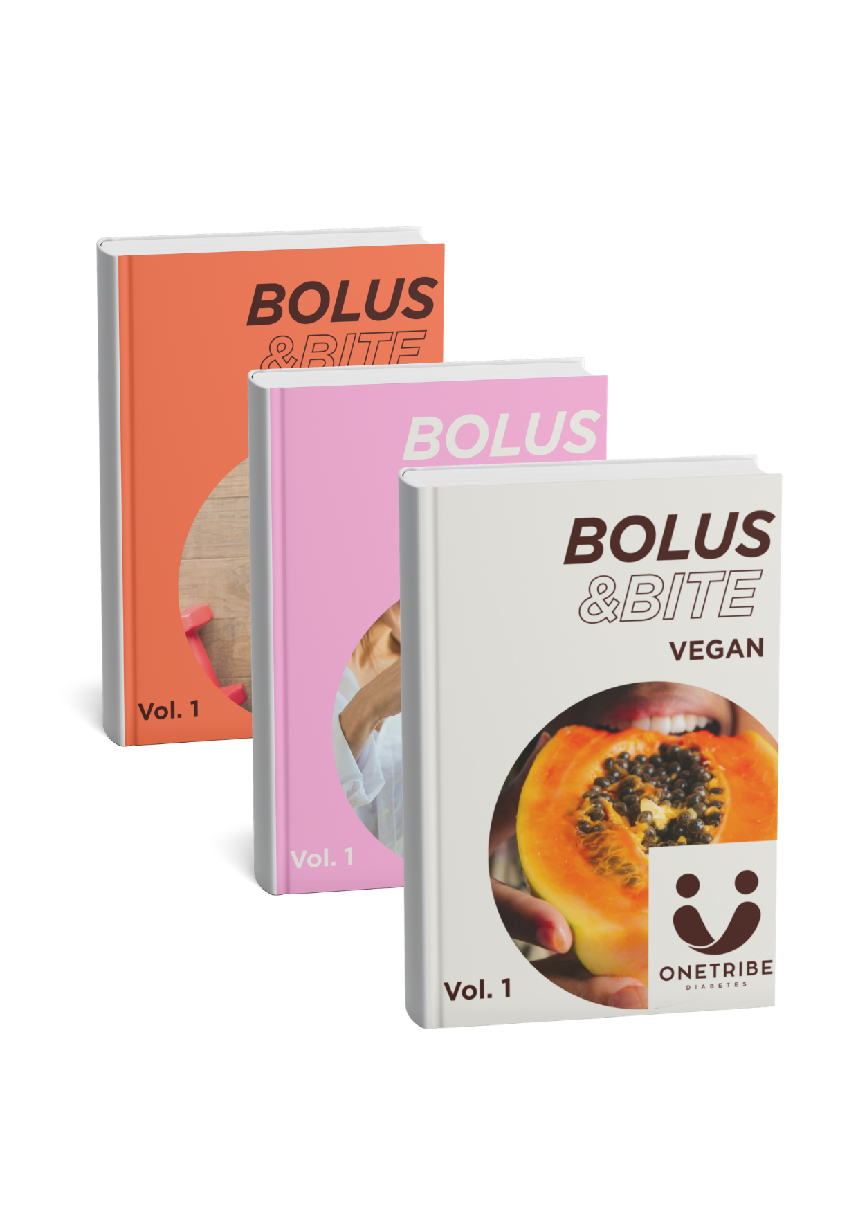 ONETRIBE Bolus and Bite nutrition guides for Type 1 diabetes featuring practical food education and glucose-aware lifestyle support