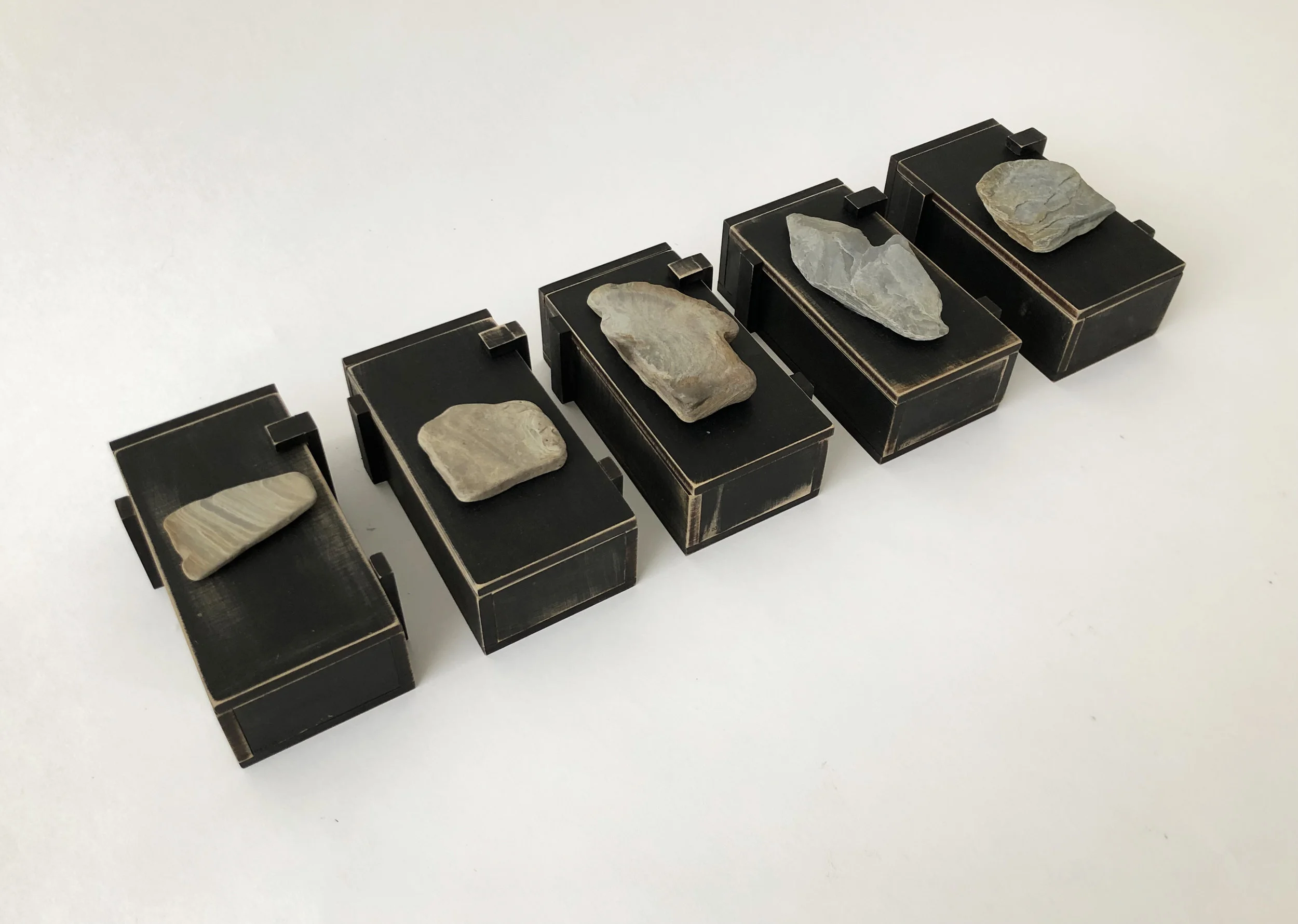 MIX 2019 / Wooden box, Rock, Paper, Phone books