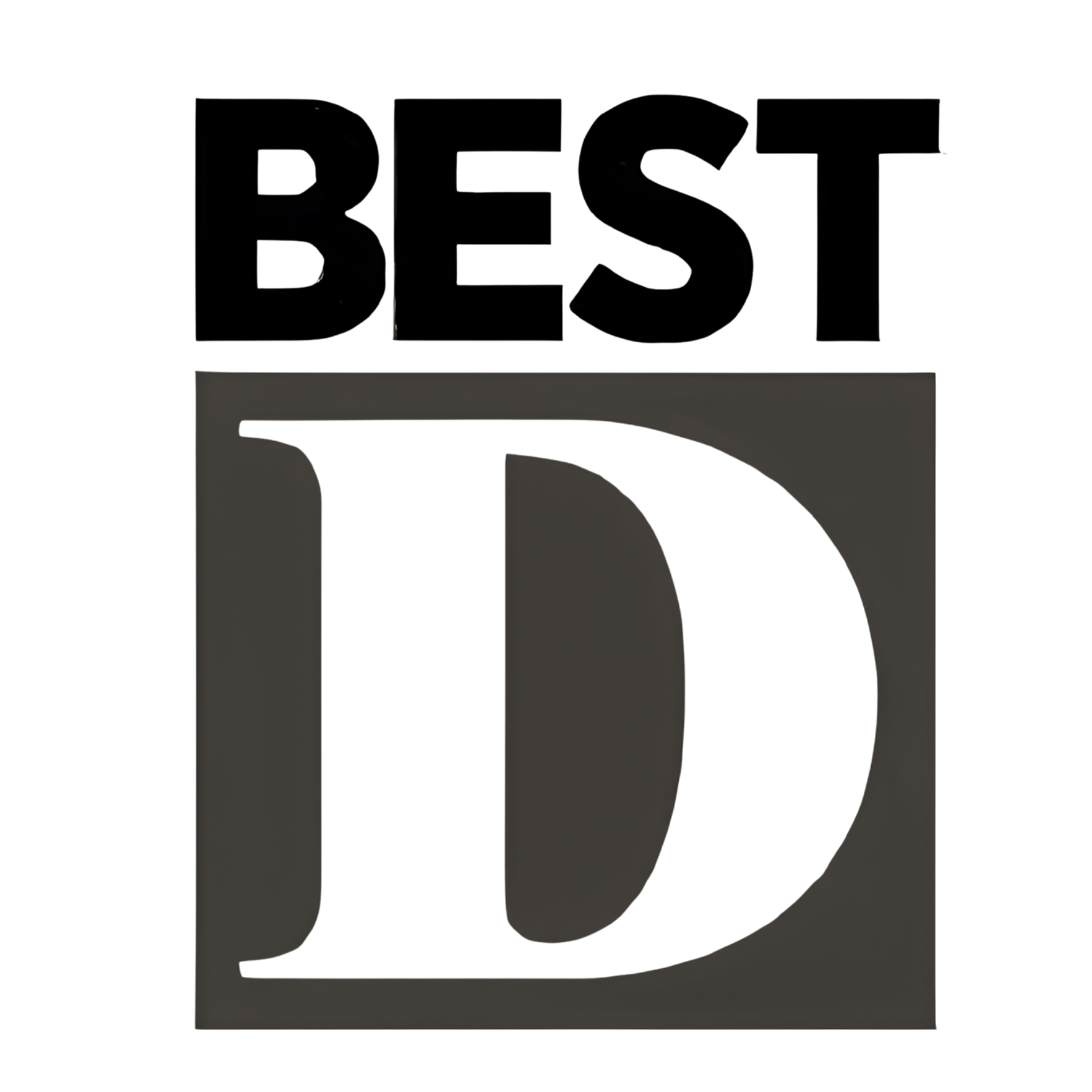 Close-up of a decorative metallic letter 'D' in black, with a modern and sleek design.