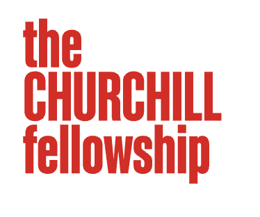 Churchill Fellowship logo, the text is written in Red.