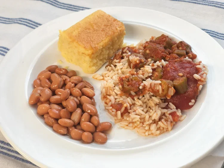 Stewed Tomatoes w/ Okra and Rice