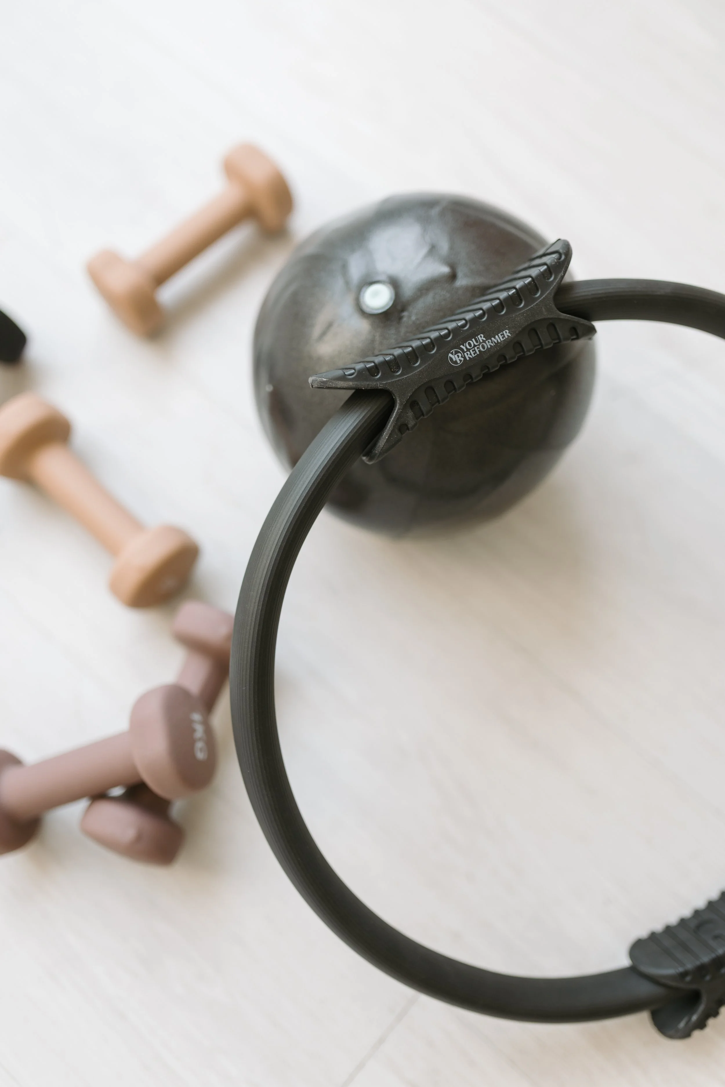 Photograph of workout equipment used during the group reformer pilates classes at Worth It: A Reformer Pilates Studio located in Keller Texas, near Dallas, Texas and Fort Worth, Texas.
