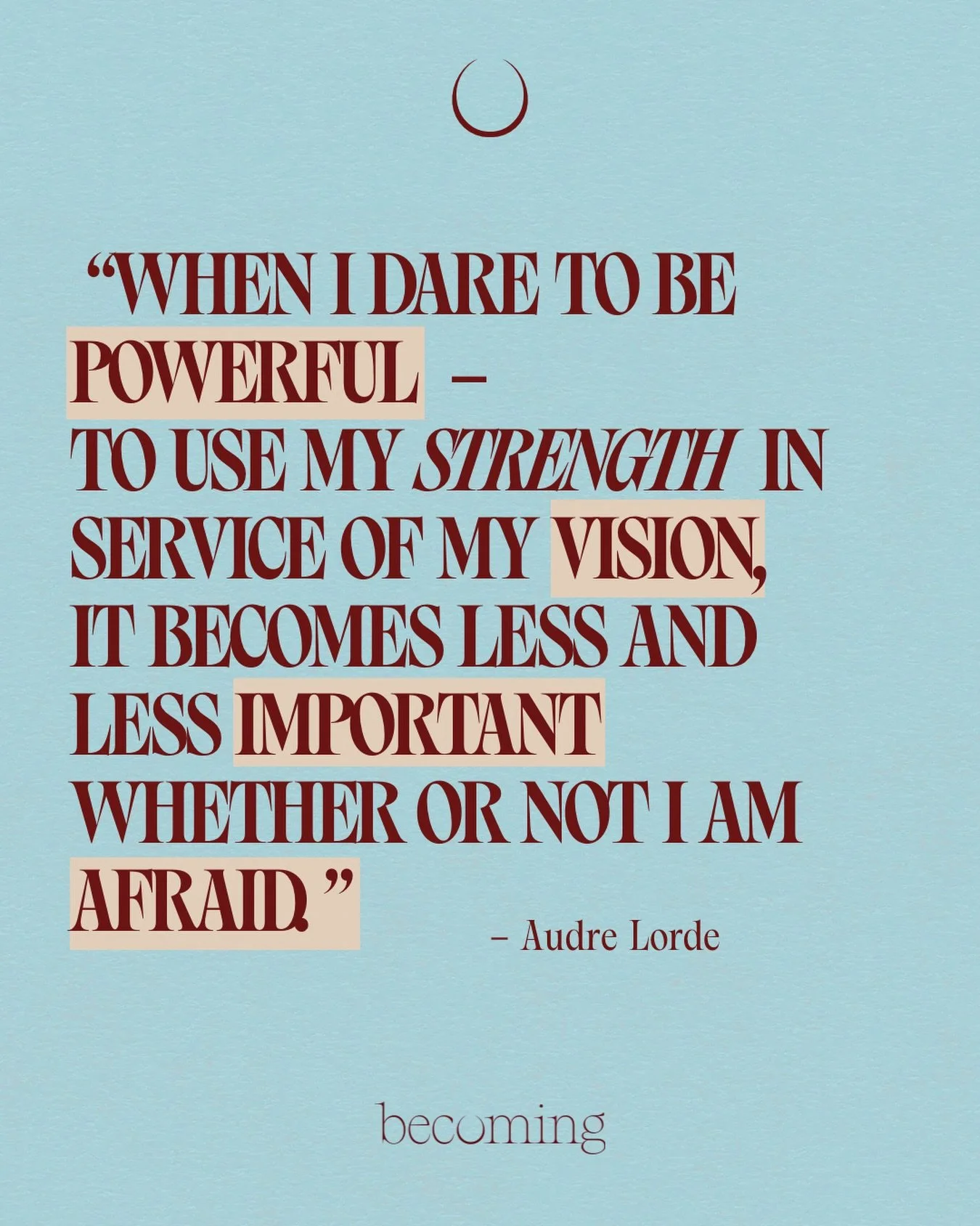 Fear doesn&rsquo;t go away when you become more empowered. 

It just stops being the deciding factor.
I&rsquo;ve been thinking about this a lot this month as we move through our &ldquo;becoming empowered&rdquo; theme &mdash; because true empowerment 