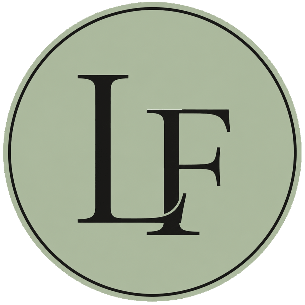 A circular sign with a light green background and black border displaying the word 'LOVE' with only the first two letters visible, 'L' and 'E'.