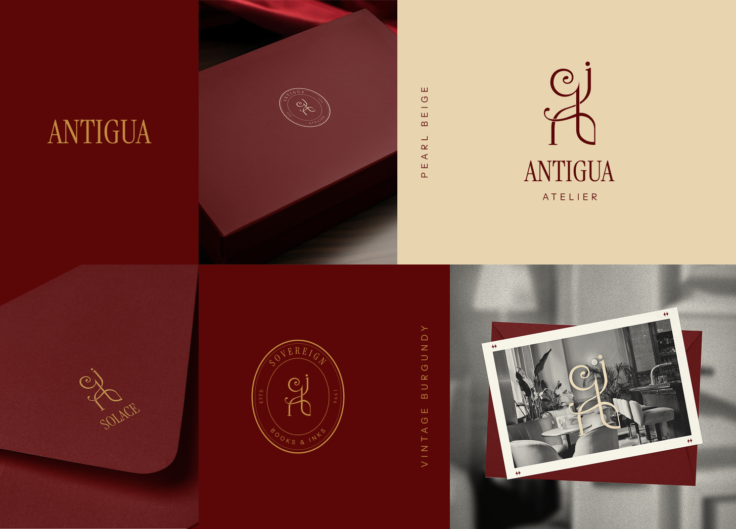 Semi-custom light language logo Antigua — elegant calligraphic spiritual branding for boutique and independent businesses