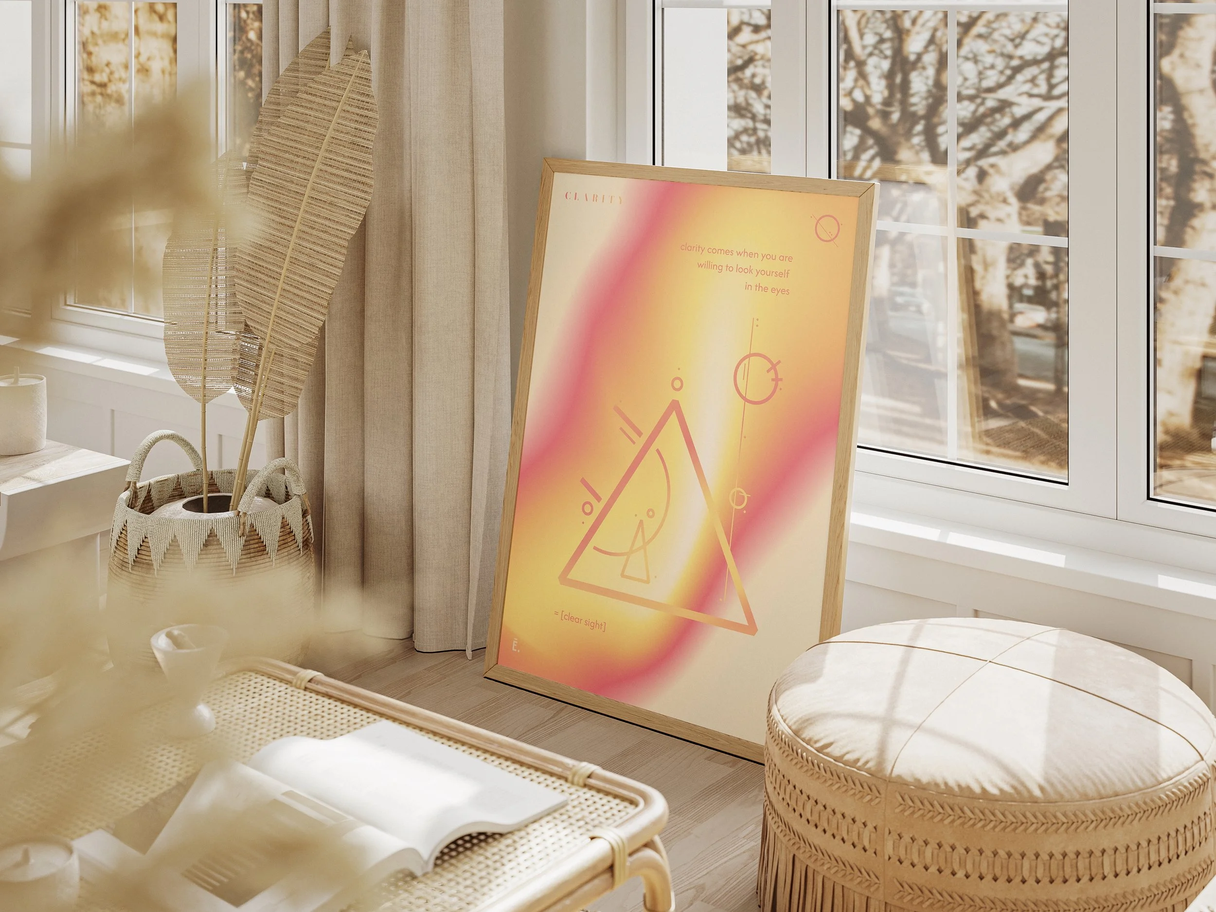 Clarity — channeled light language wall art with light code symbols for mental clarity and focused energy, spiritual printable