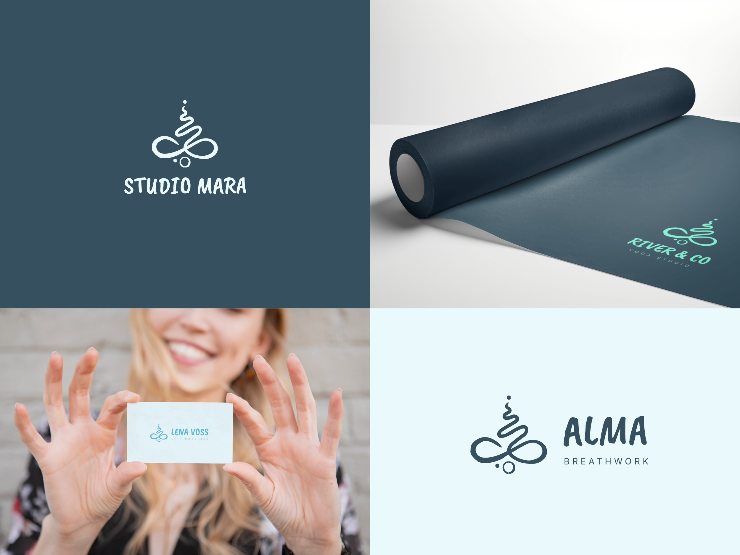 Semi-custom light language logo Flow — personalized wellness branding package with logo suite color palette and brand guide