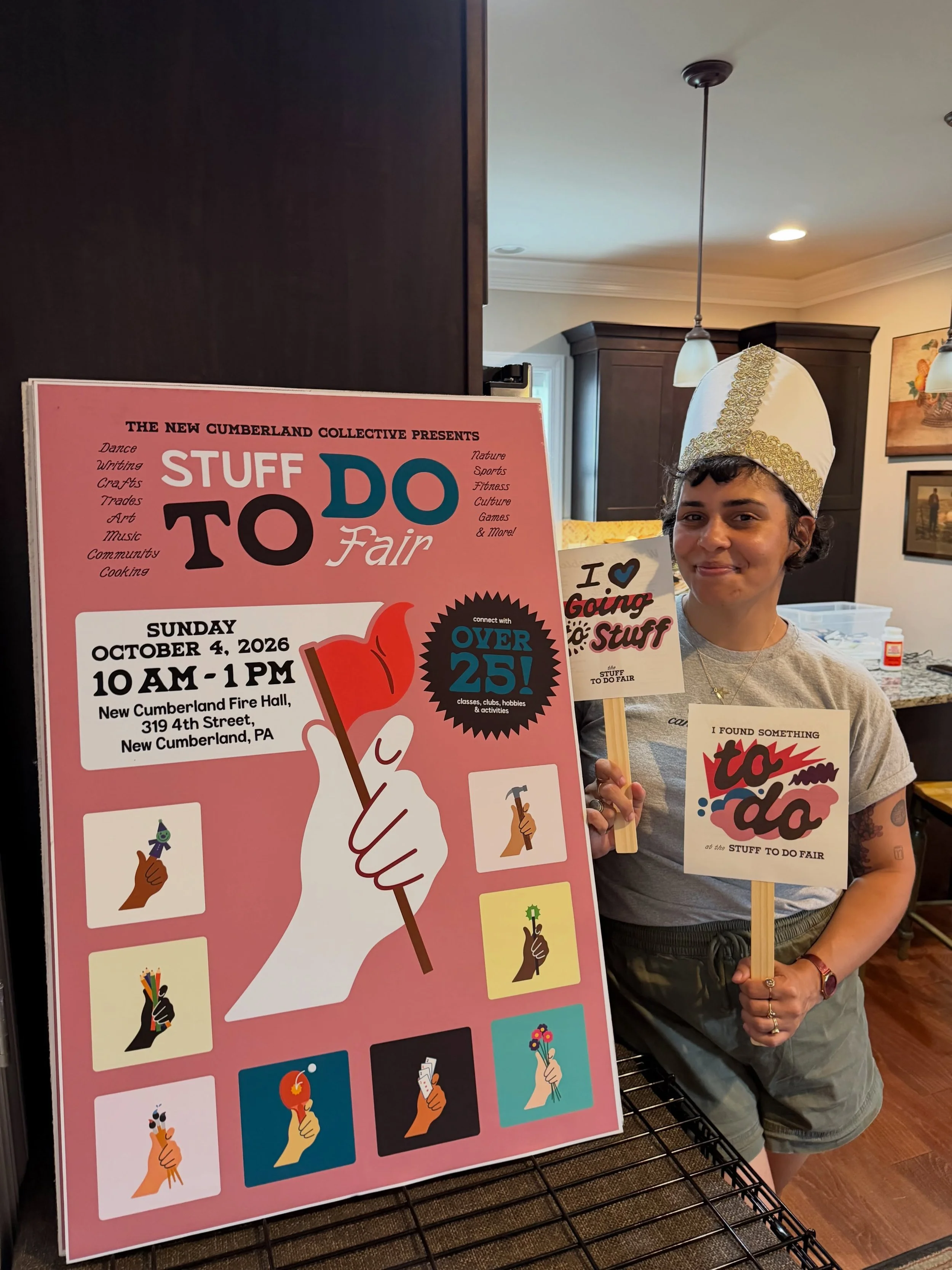 HAPPY STUFF TO DO FAIR DAY, NEW CUMBERLAND!! See ya between 10 and 1!! Come find something to do! Dance! Cheer! Read! Play! Create! Learn! Make a friend!