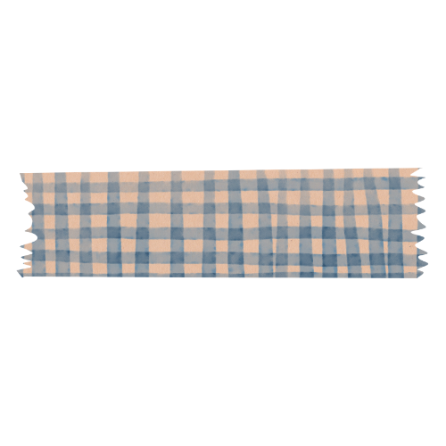 blue checkered tan washy tape image