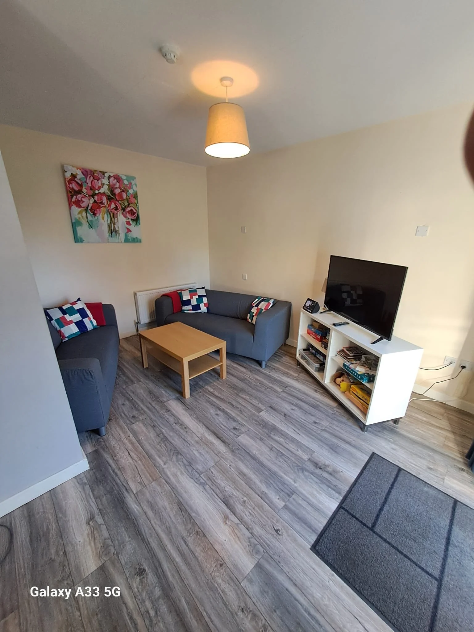 Living area, Fishermans Lodge, Kilbeg Pier, Lough Corrib, Galway