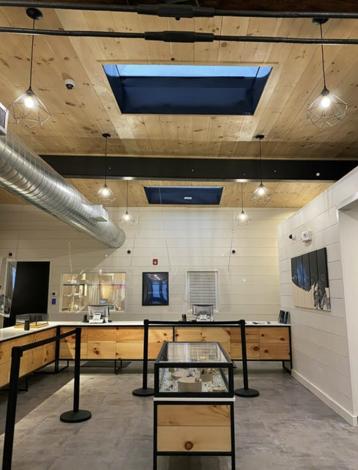 Former Affinity dispensary interior in South End Boston with skylight