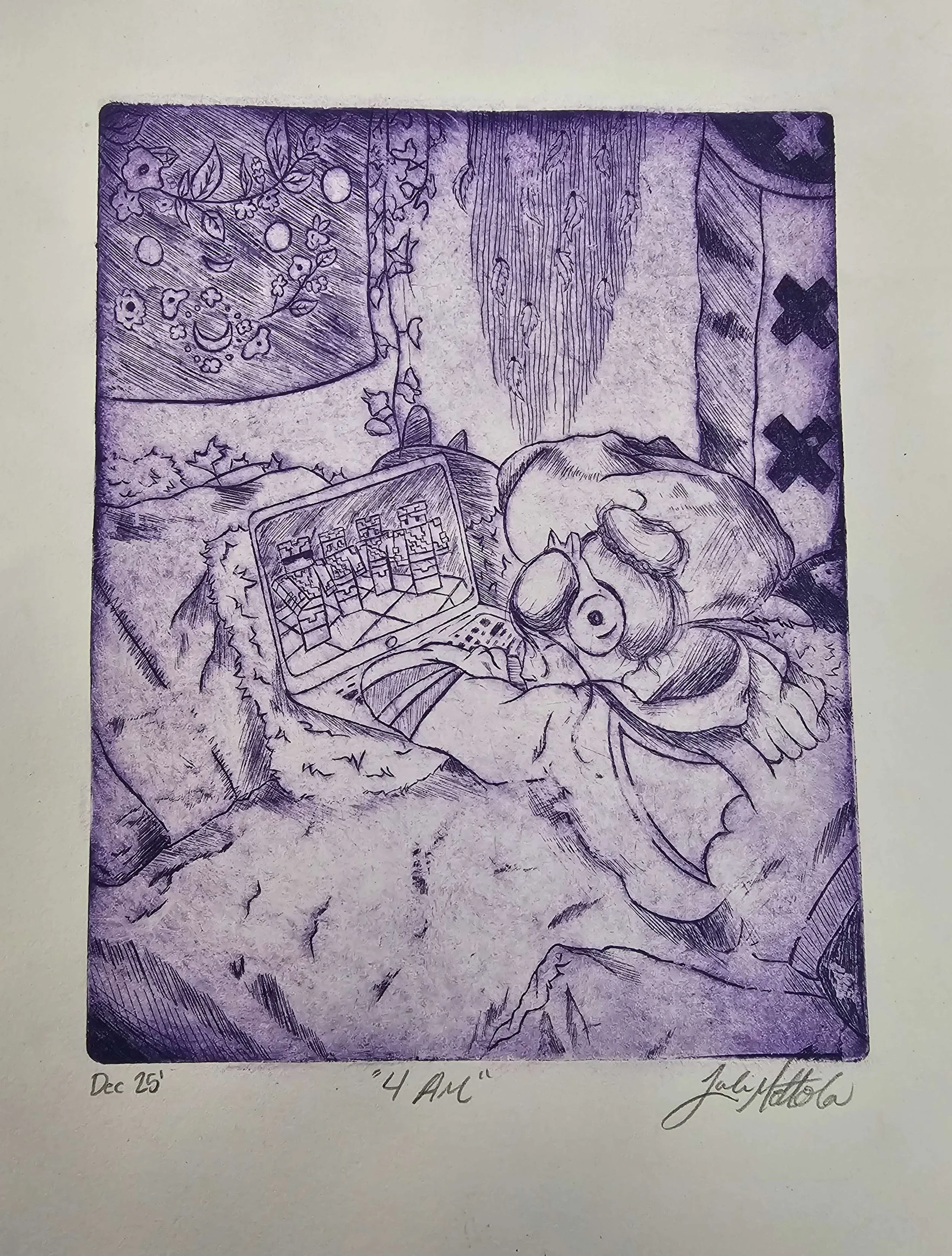 "4 AM" Copperplate Etching