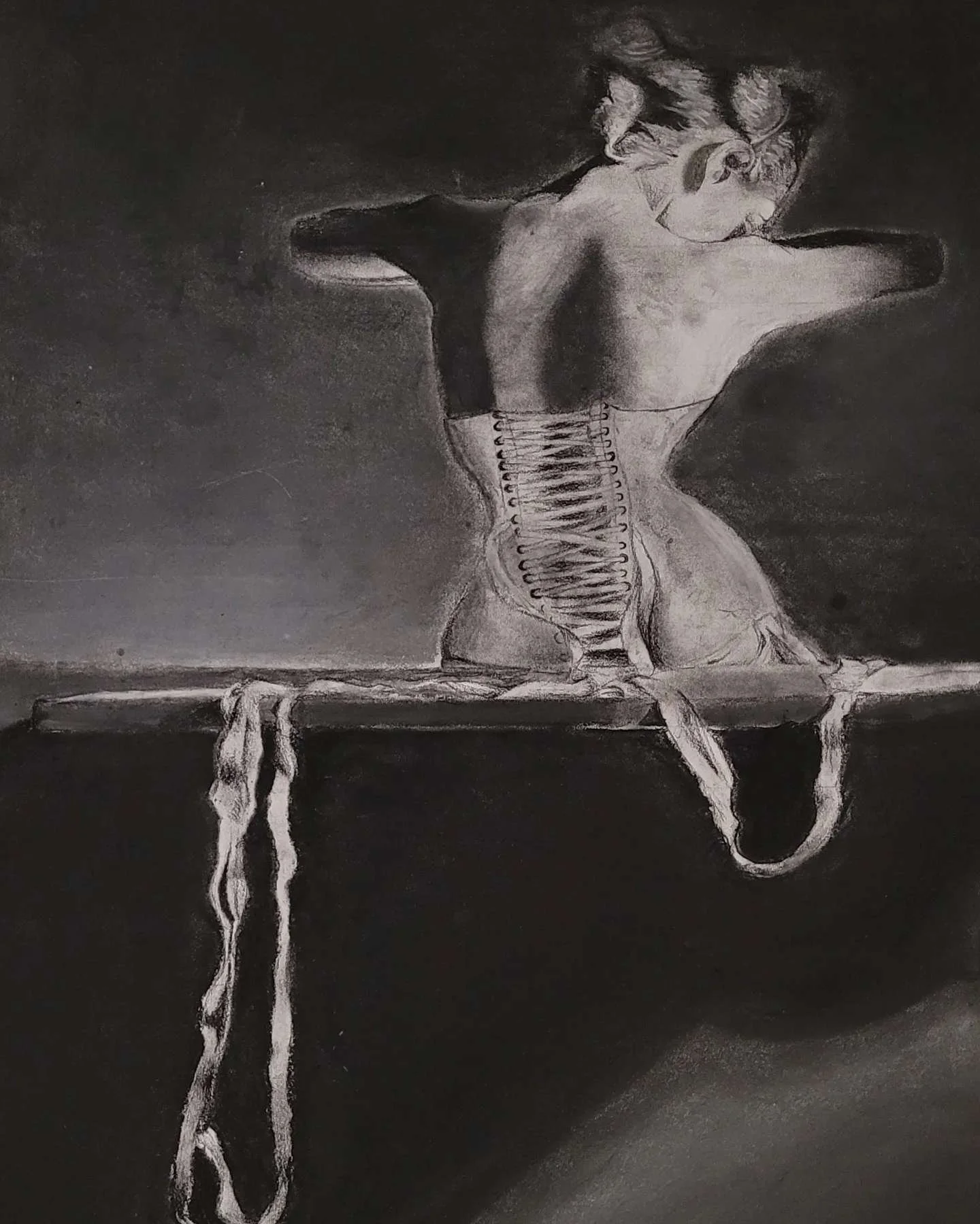 "Corset" Charcoal Drawing
