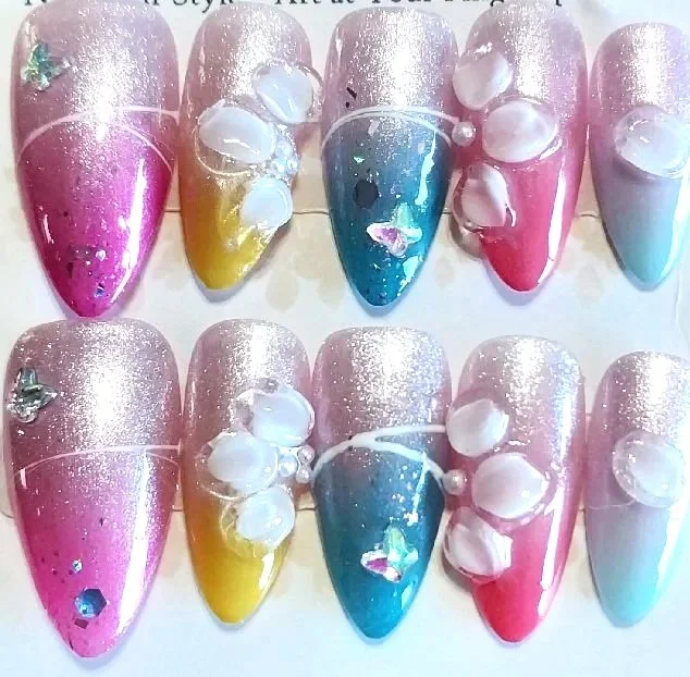 CC-717  Pastel Floral Cat Eye