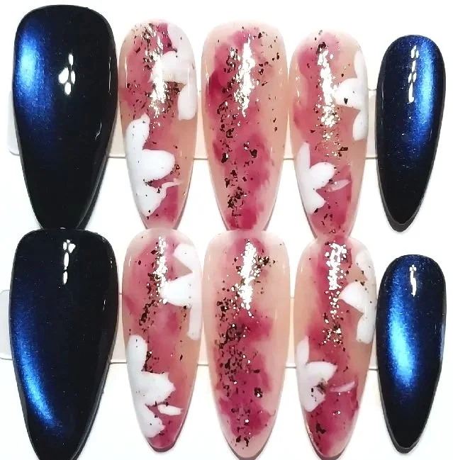 CC-721  Blue and pink nail set