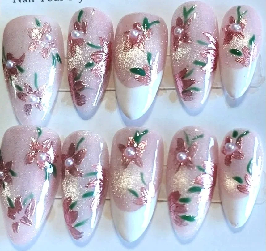 CC-648 Floral Cat Eye Nail Set
