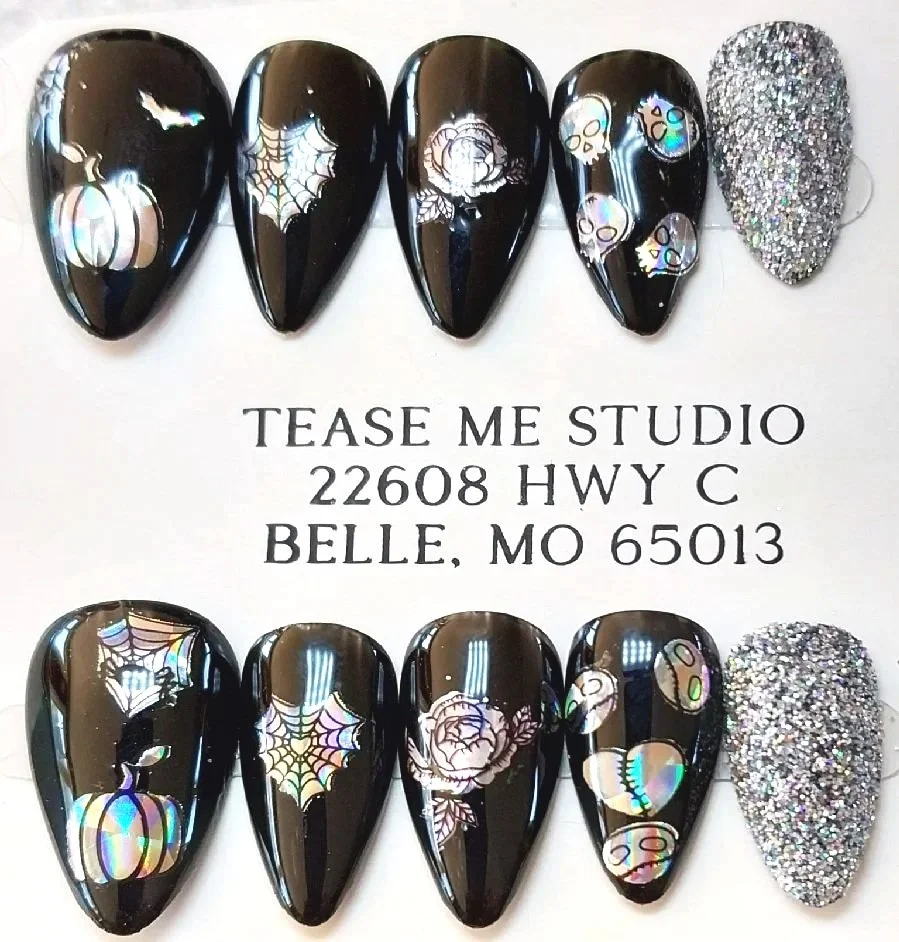 CC-927L  Black Halloween Nails