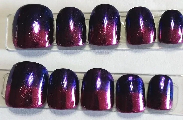 Pink and Purple Chrome Nails