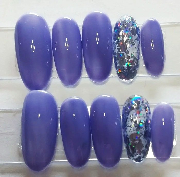 Lavender  Sparkle Thermal Nails