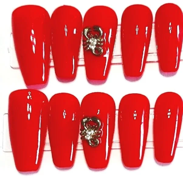 TMS-2405M  Red Scorpion Nail Set