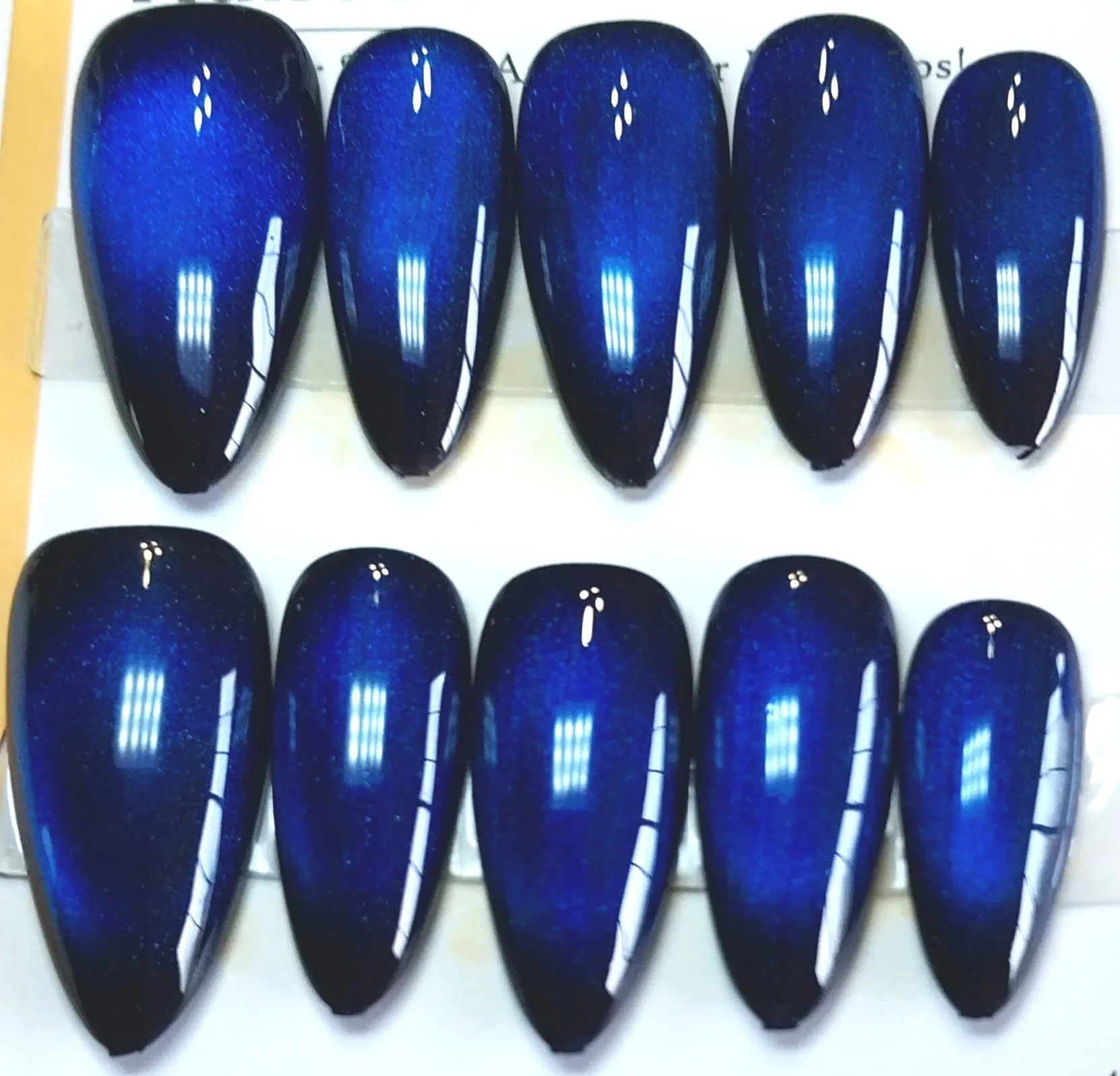 CC-839L  Deep Blue Cat Eye Nail Set