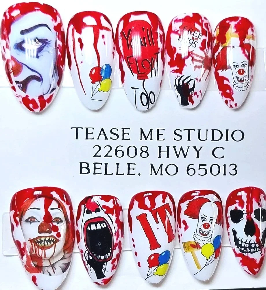 CC-216M  "It" Halloween Nails