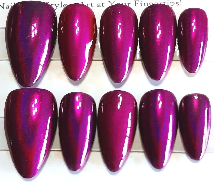 TMS-2263  Magenta Chrome Nails