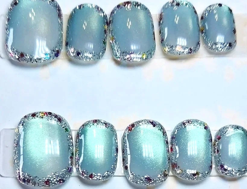 CC-921XS  Light Blue Cat Eye with glitter edges