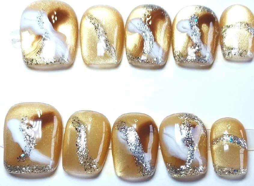 CC-855M  Brown Marble Nail Set