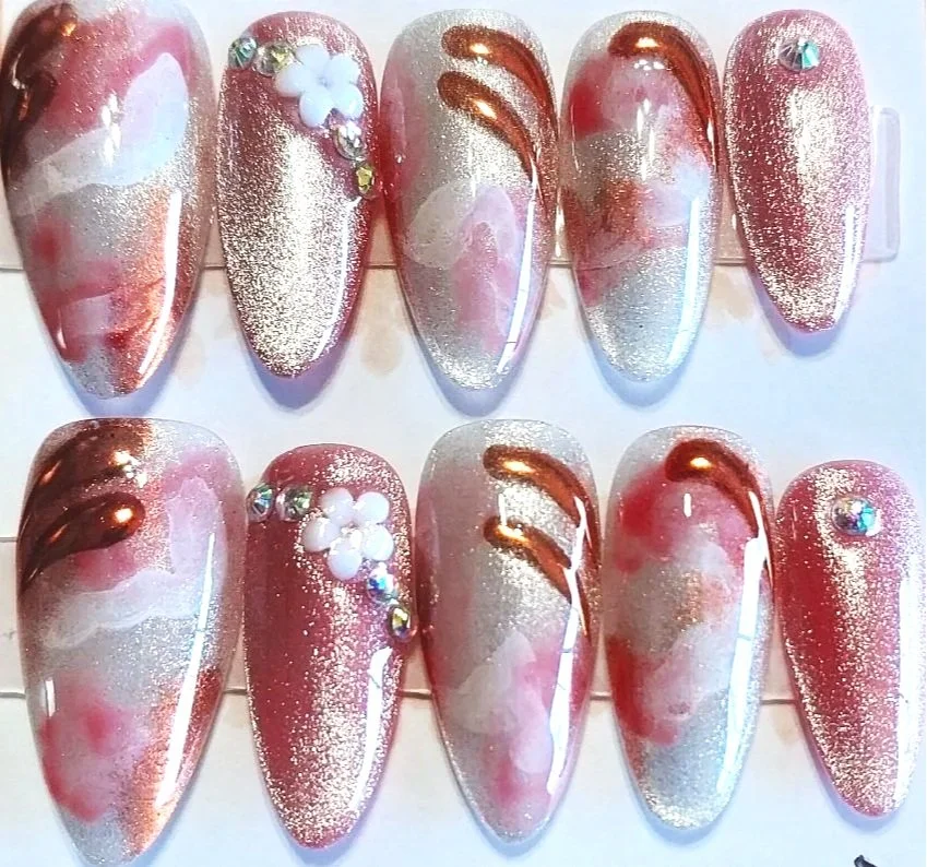 CC-599A  Marble Cat Eye Nail Set