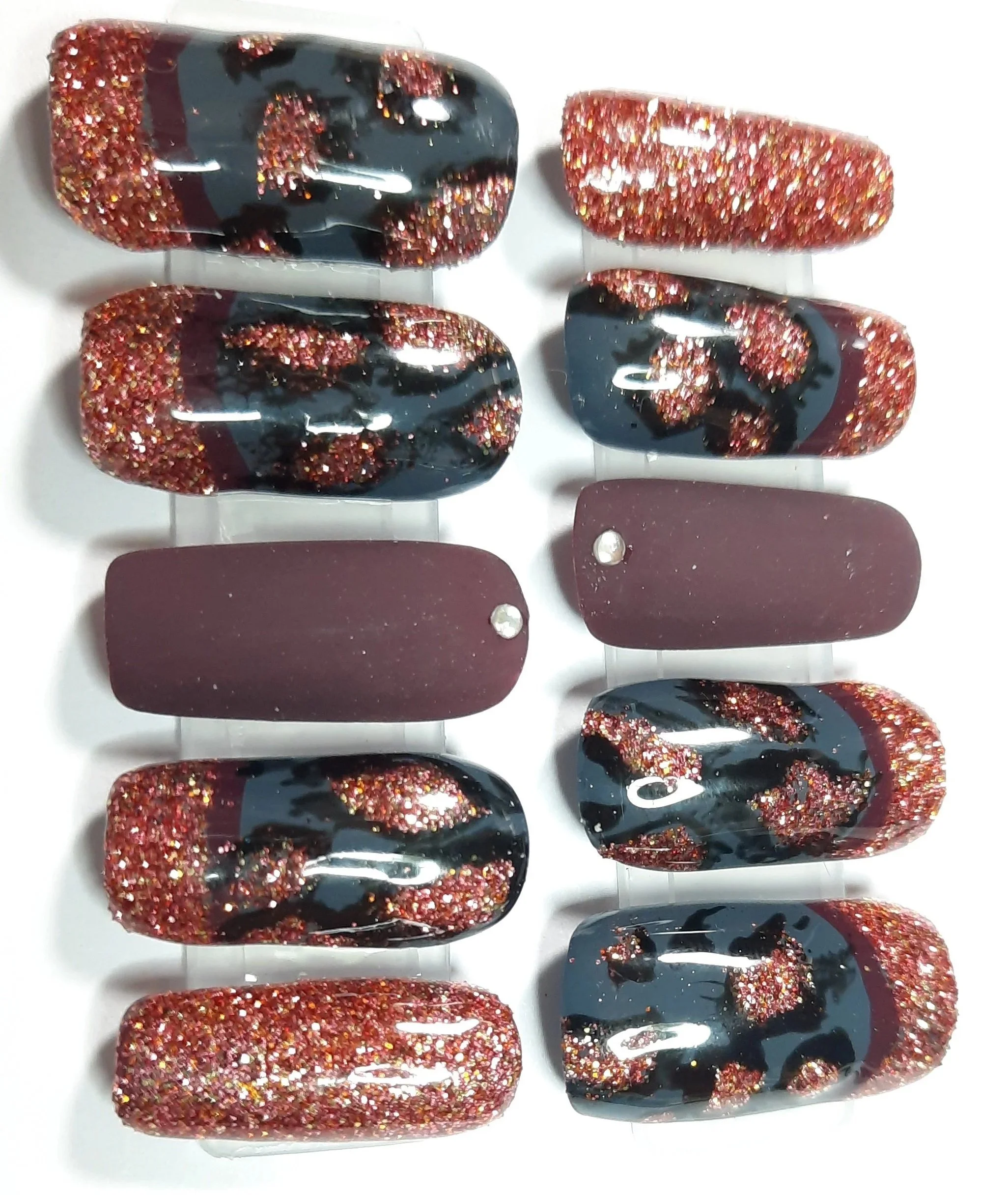 Rose Gold Cheetah Nail Set