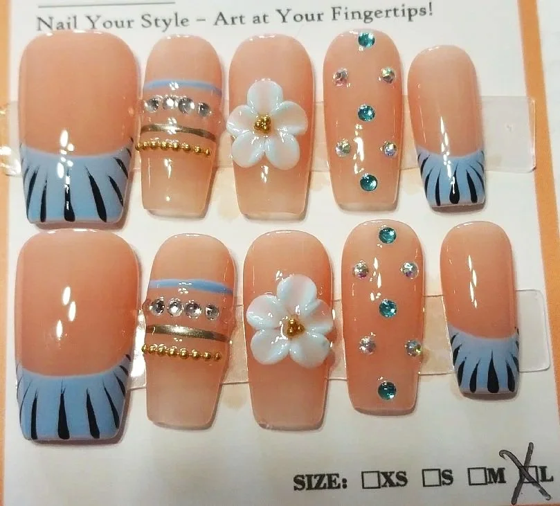 Blue Tiger Nail Set
