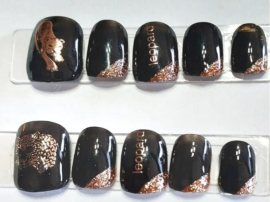 Black Leopard Nail Set