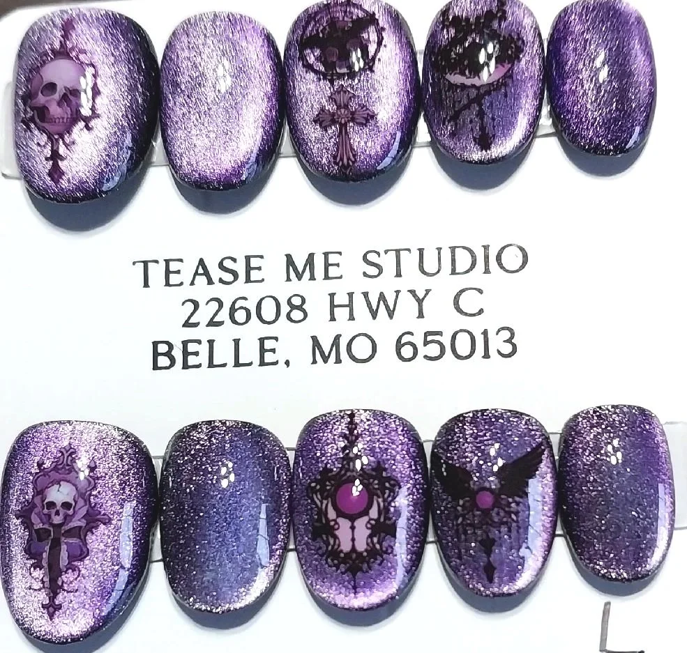 TMS-2198  Purple Gothic Nails